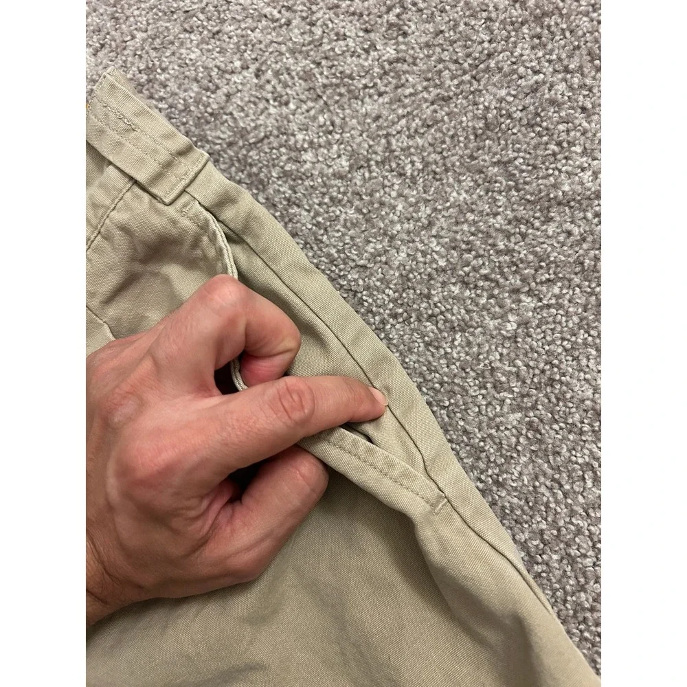 VTG Bogari Chino Shorts Mens 34 Khaki Tan Excellent Pleated Cotton Canvas Italy